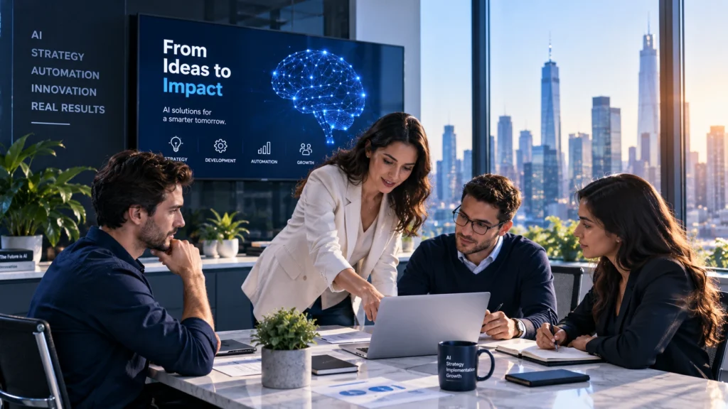 Business professionals collaborating