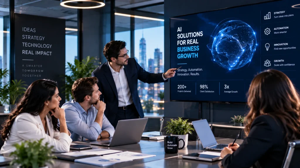 Illustrative AI strategy presentation to a business team